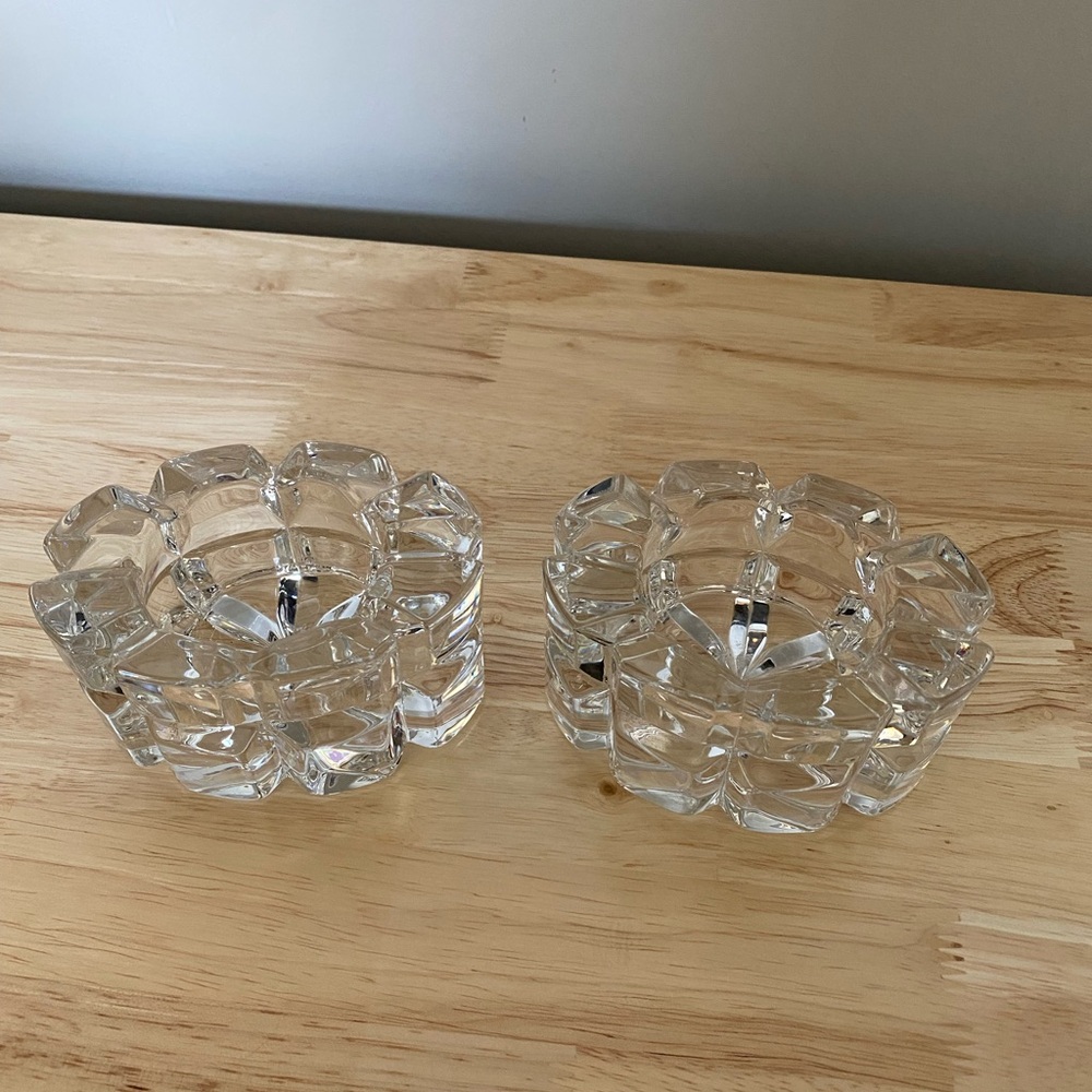 2 Mikasa crystal votive candle holders - Picture 2 of 6